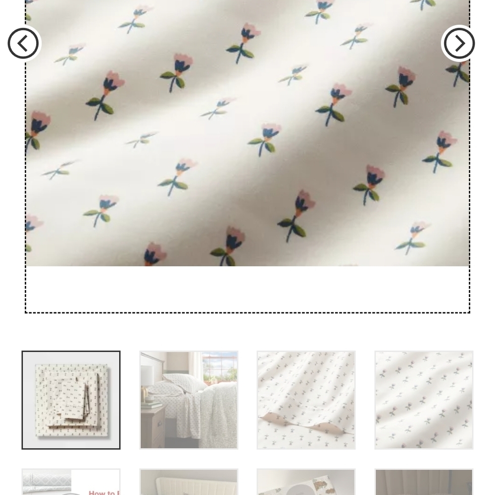 Threshold Cream Bedding with Pink and Green Floral Design